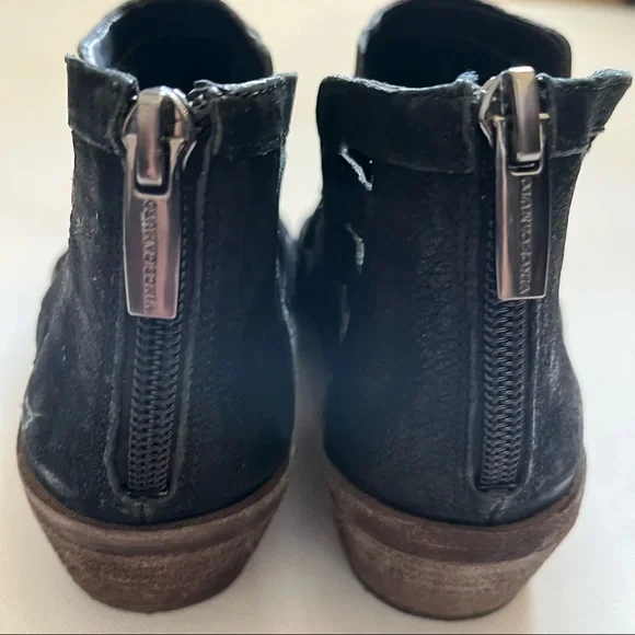 Vince Camuto Peera Black Leather Cut Out Ankle Bootie size 6.5 - Picture 11 of 13